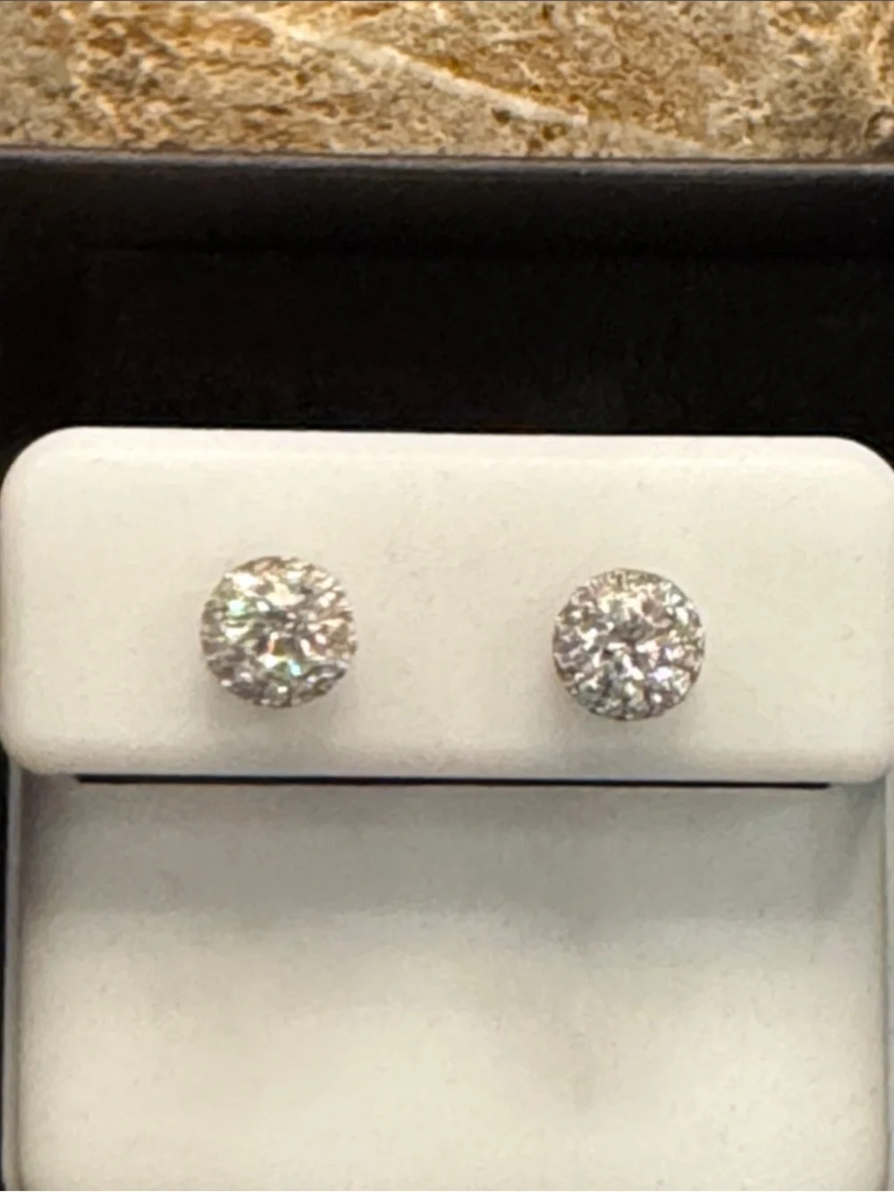 Moissanite Stud Halo Earrings - Women Jewelry